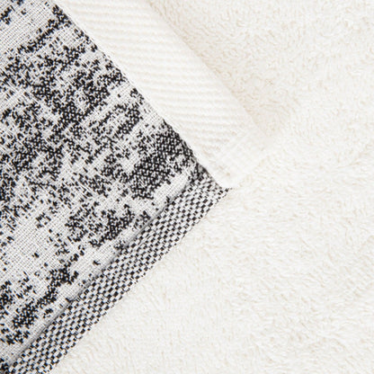 VIOLA Black and White Cotton Towel 70x130 cm