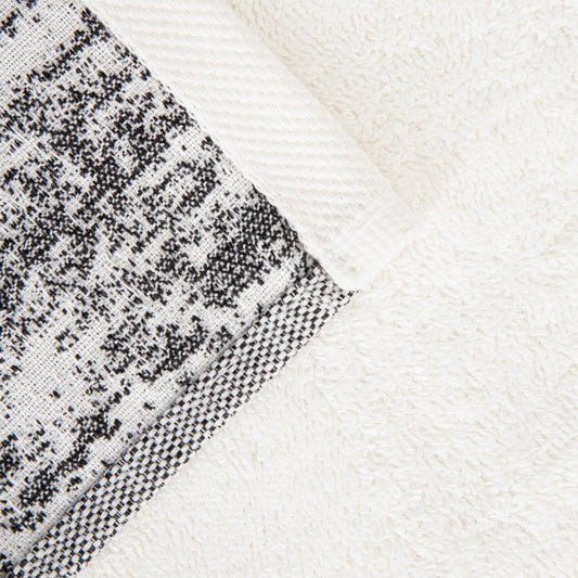 VIOLA Black and White Cotton Towel 70x130 cm