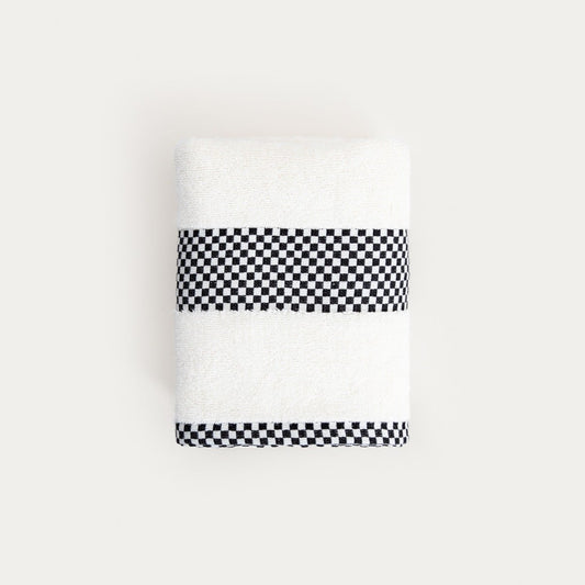 Towel TIVA Black Check Cotton Towel 50x90 cm