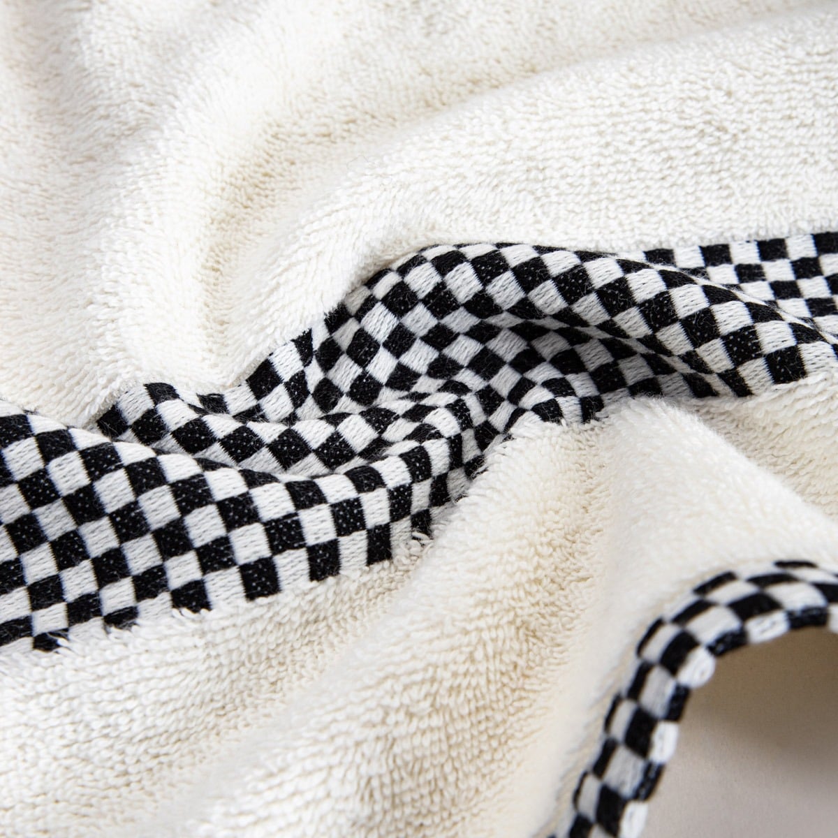 Towel TIVA Black Check Cotton Towel 50x90 cm
