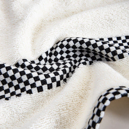 Towel TIVA Black Check Cotton Towel 50x90 cm