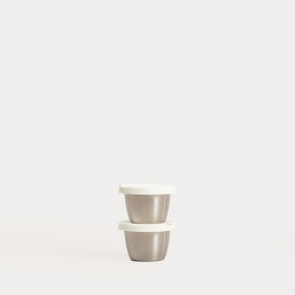 Set of 2 MOLLIS Metal Containers with Silicone Lid 70 ml