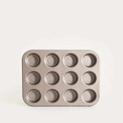 FEBE Gold Muffin Tin 12 Cavities - Carbon Steel Bakeware