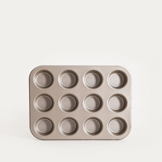FEBE Gold Muffin Tin 12 Cavities - Carbon Steel Bakeware