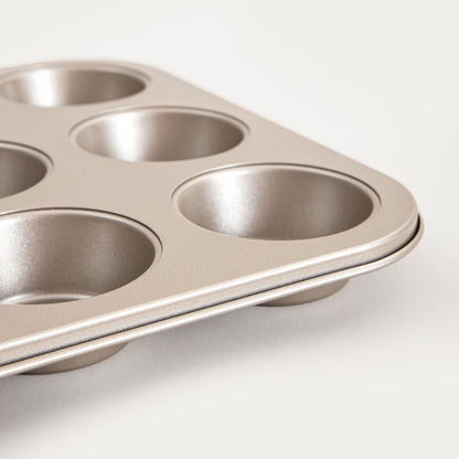 FEBE Gold Muffin Tin 12 Cavities - Carbon Steel Bakeware