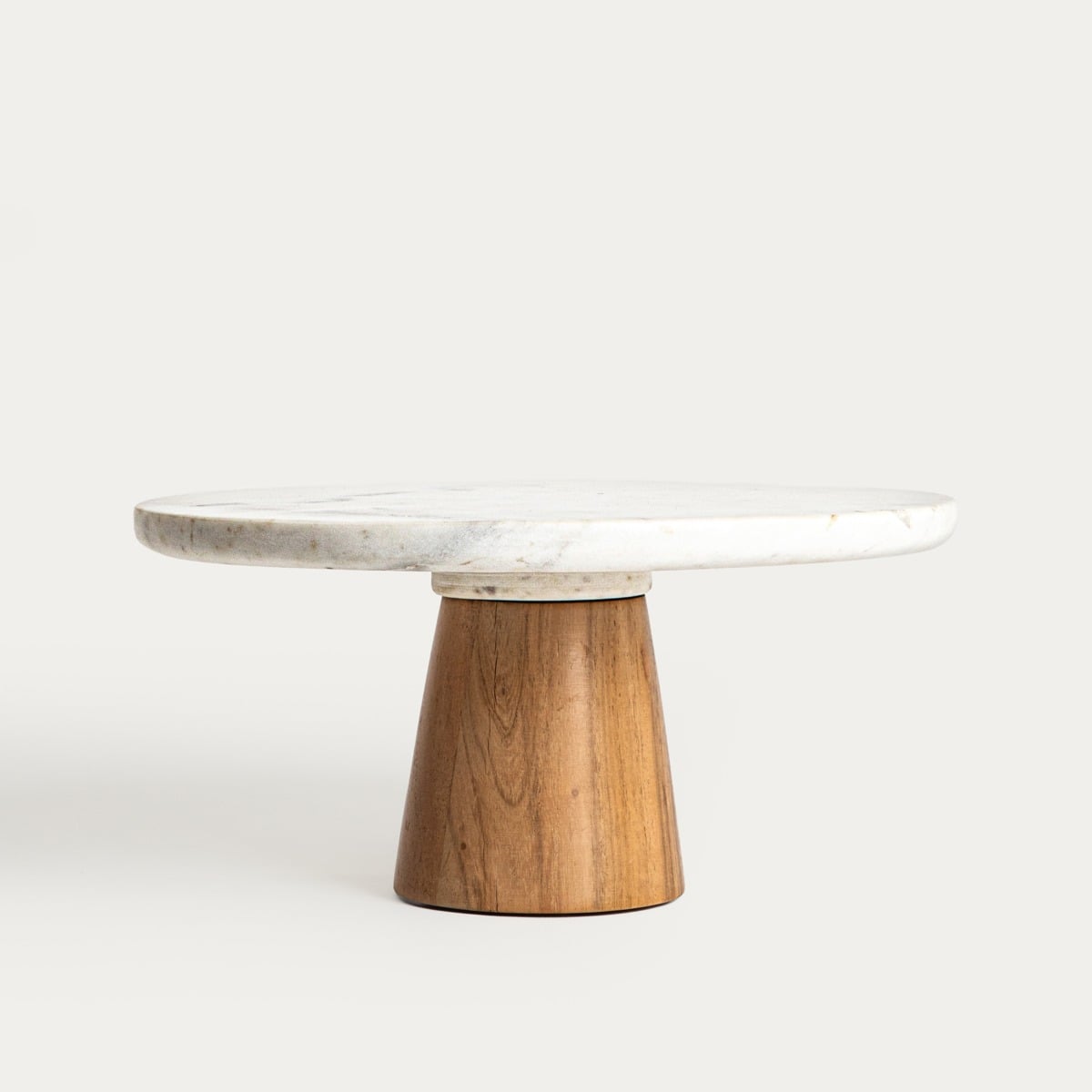 Serving dish Marble Serving Dish on Acacia Wood Stand 28x13 cm