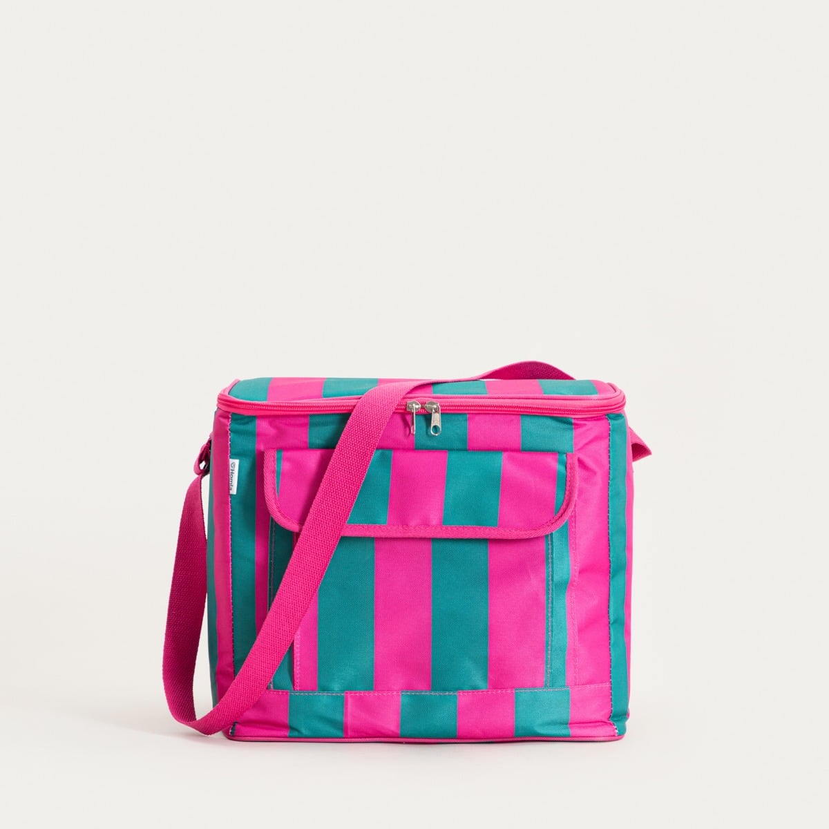 RAYAS Thermal Bag in Pink and Turquoise Stripes | 32x23x28 cm