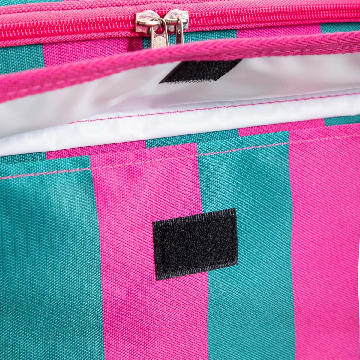RAYAS Thermal Bag in Pink and Turquoise Stripes | 32x23x28 cm