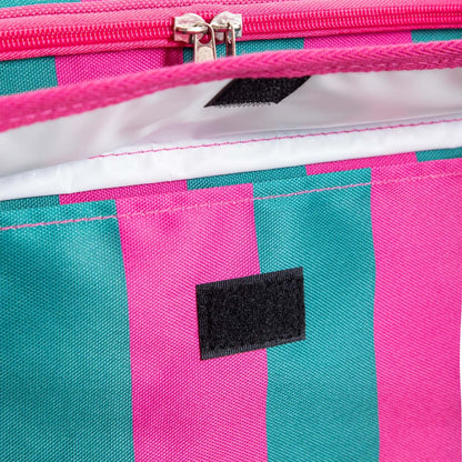 RAYAS Thermal Bag in Pink and Turquoise Stripes | 32x23x28 cm