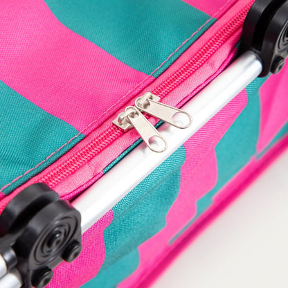 RAYAS Thermal Basket in Pink and Turquoise Stripes