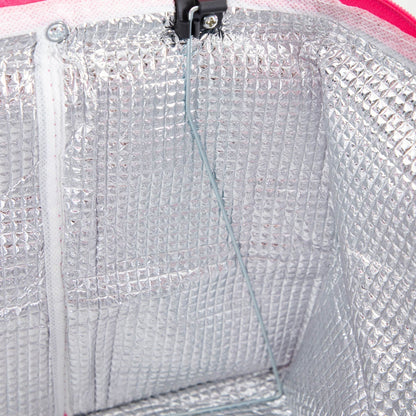 RAYAS Thermal Basket in Pink and Turquoise Stripes