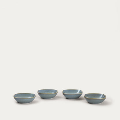 Set OKINAWA Turquoise Ceramic Serving Bowls 4 pcs