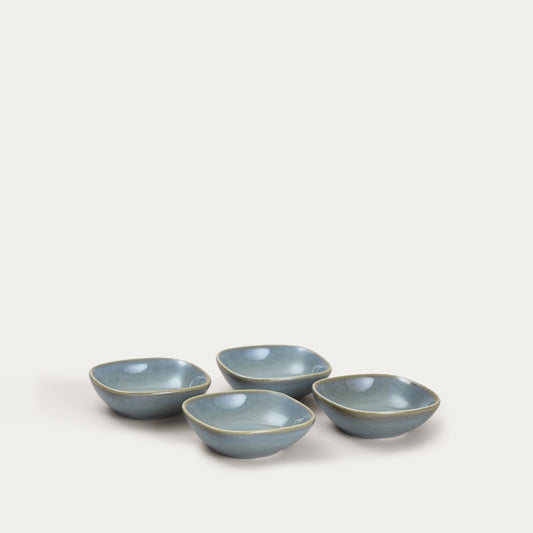 Set OKINAWA Turquoise Ceramic Serving Bowls 4 pcs