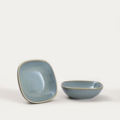 Set OKINAWA Turquoise Ceramic Serving Bowls 4 pcs