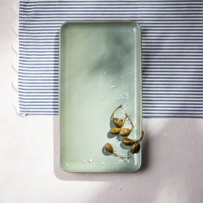 Okinawa Sushi Serving Plate Turquoise 41x22 cm