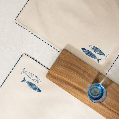 NILGI Cotton Table Mats with Nautical Motif, Set of 2