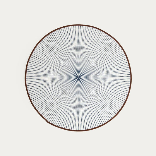 SALADO Cotton Table Mats with Black Pattern - 38cm