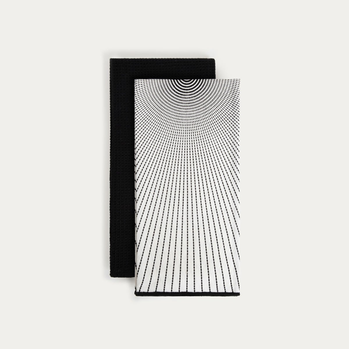 Set of 2 SALADO Cotton Kitchen Towels with Black Pattern 45x65cm