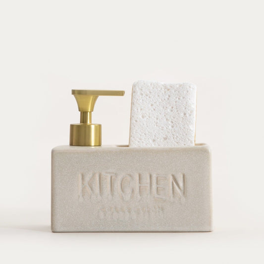 LUTRA Square Cream Soap Dispenser - 17x6.6x15 cm