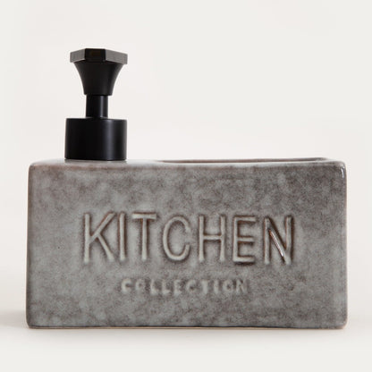 LUTRA Square Grey Soap Dispenser - Kitchen Cleaning Accessory