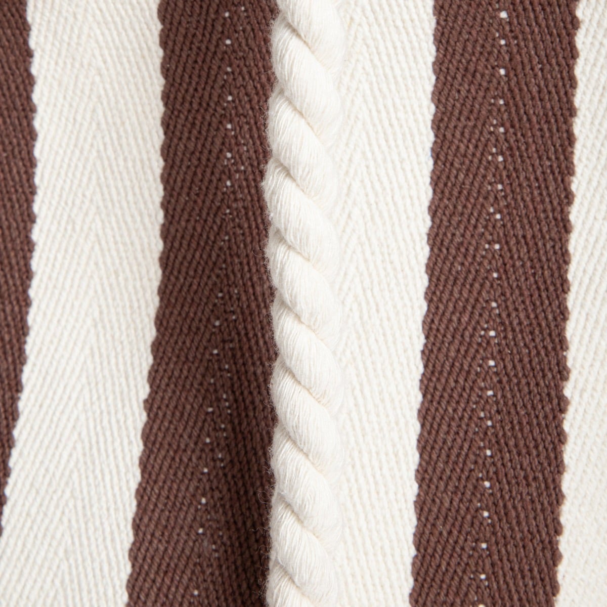 RAYAS Beach Bag in Chocolate and Beige Stripes