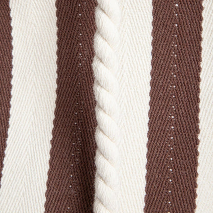 RAYAS Beach Bag in Chocolate and Beige Stripes