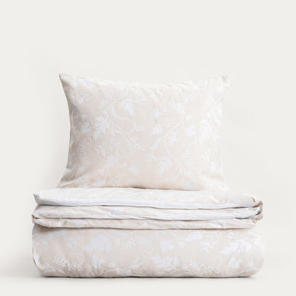 JAKAD Cotton Jacquard Beige Bedding Set 160x200 + 2 Pillowcases
