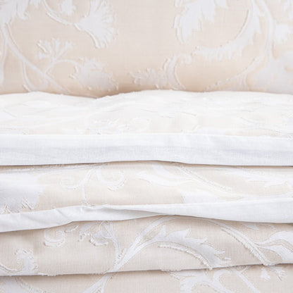 JAKAD Cotton Jacquard Beige Bedding Set 160x200 + 2 Pillowcases