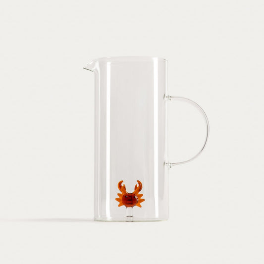 AQUIN Glass Pitcher with Crab Design 1.4L