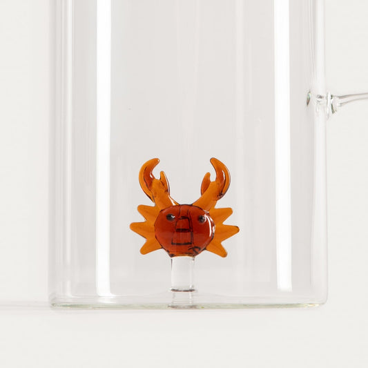 AQUIN Glass Pitcher with Crab Design 1.4L