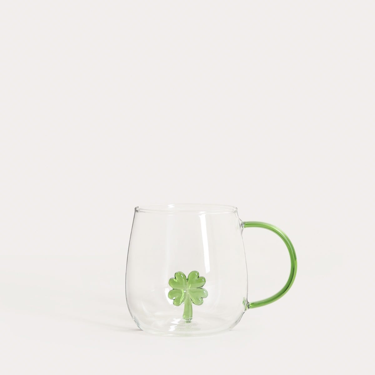 ARTEZA Glass Mug with Clover Detail 0.4L