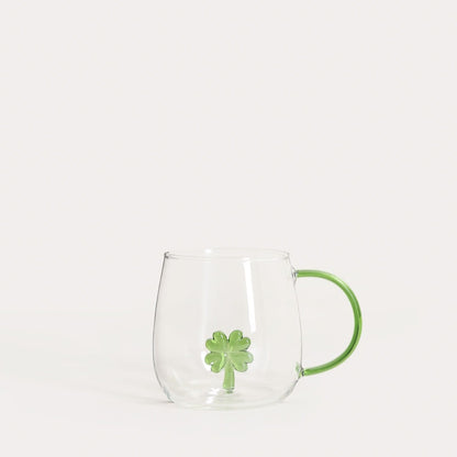 ARTEZA Glass Mug with Clover Detail 0.4L