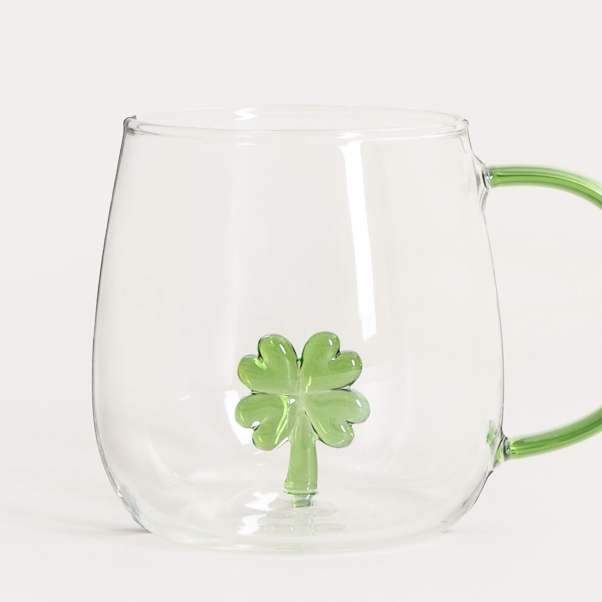 ARTEZA Glass Mug with Clover Detail 0.4L