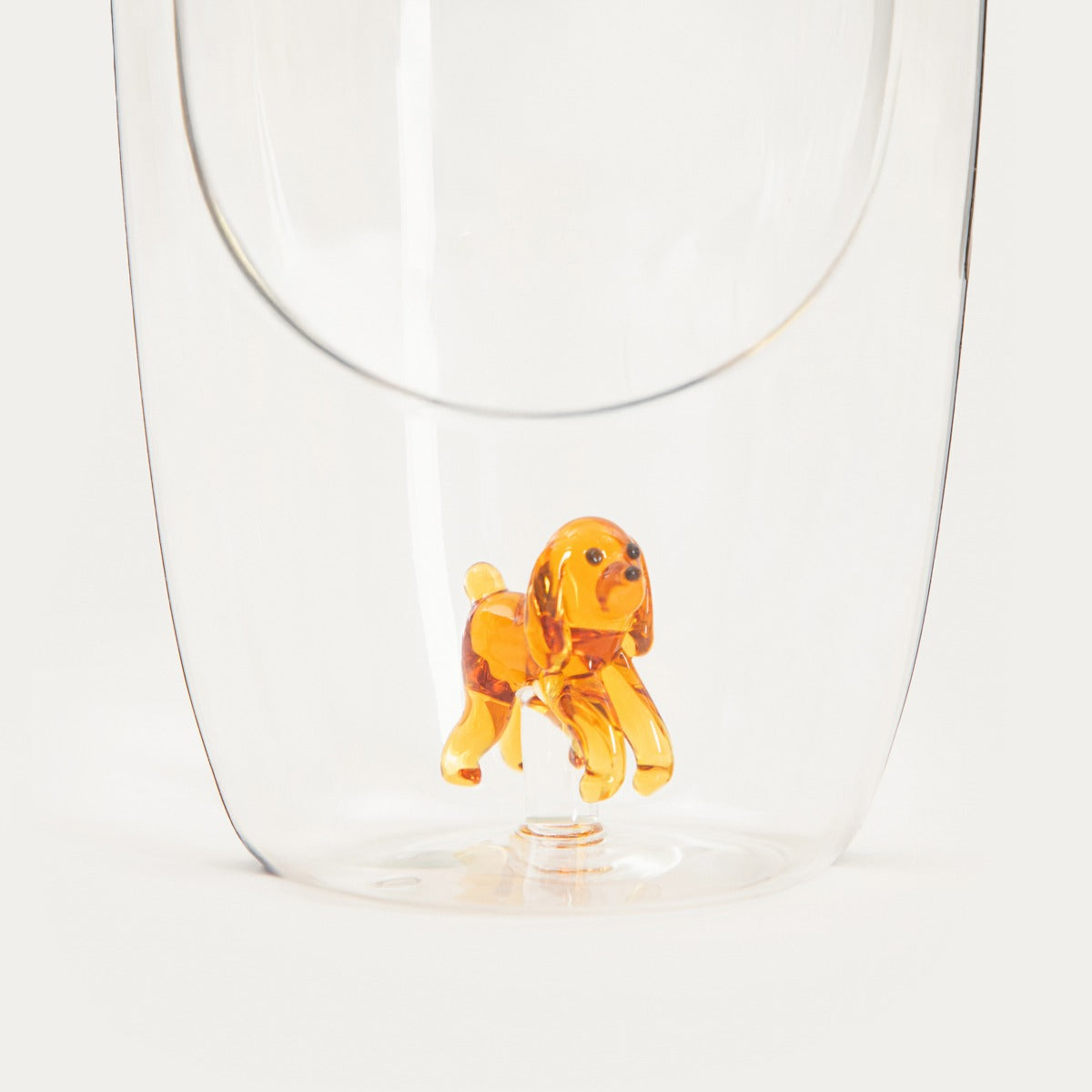 PAWO Double Wall Glass Mug with Dog Figurine 0.35L