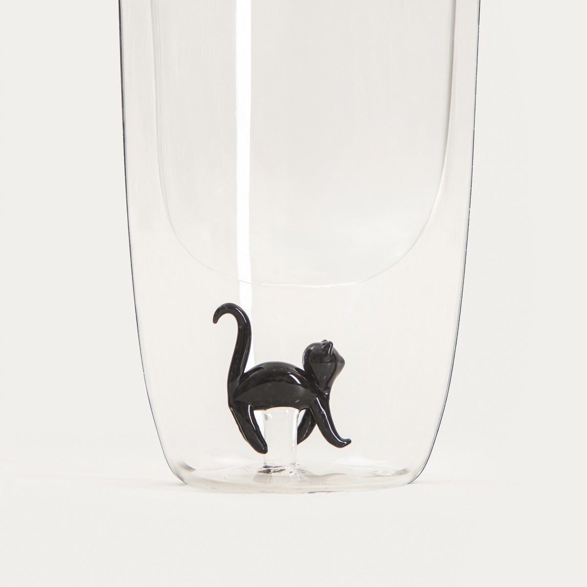 PAWO Double Wall Glass Mug with Cat Figurine 0.35L