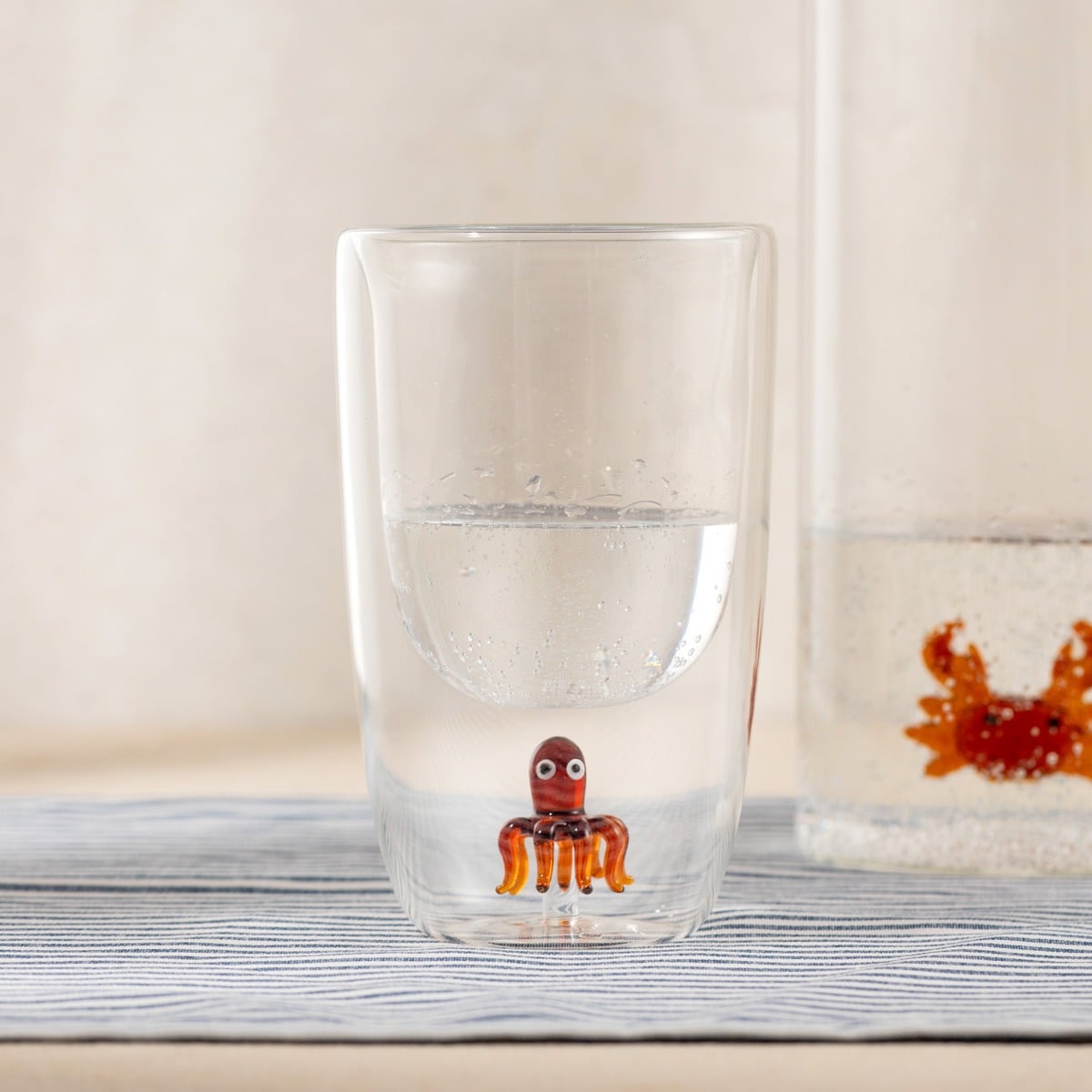 AQUIN Double Wall Glass Mug with Octopus Design 0.35L