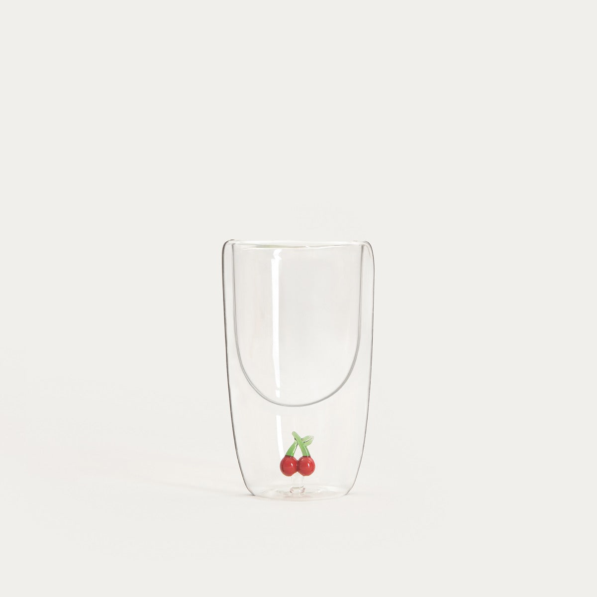 FRULA Double Wall Glass Mug with Cherry Figurine 0.35L