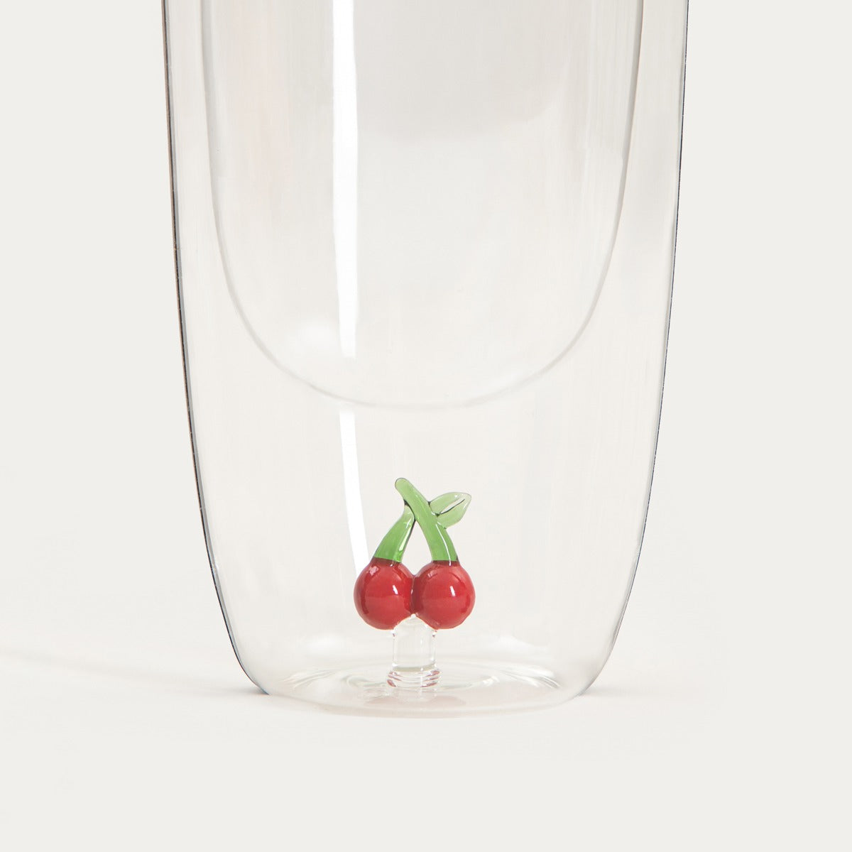 FRULA Double Wall Glass Mug with Cherry Figurine 0.35L