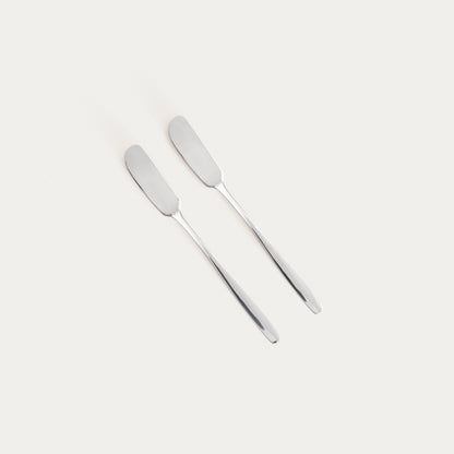 Set of butter knives Set of 2 ABELE Silver Butter Knives 17 cm