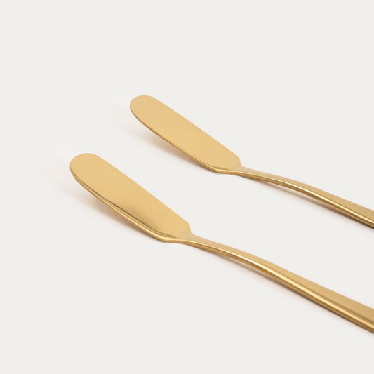 Set of butter knives Set of 2 Gold Butter Knives ABELE 17 cm