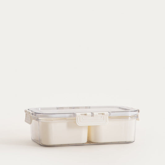 Gaspari Rectangular Plastic Container with Two Inserts 23.5x16.5x7 cm
