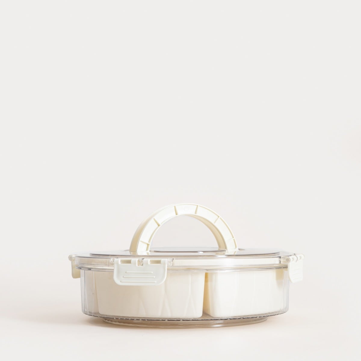 Plastic container Gaspari Round Plastic Container with 6 Inserts 27x7 cm