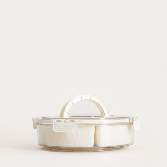 Plastic container Gaspari Round Plastic Container with 6 Inserts 27x7 cm