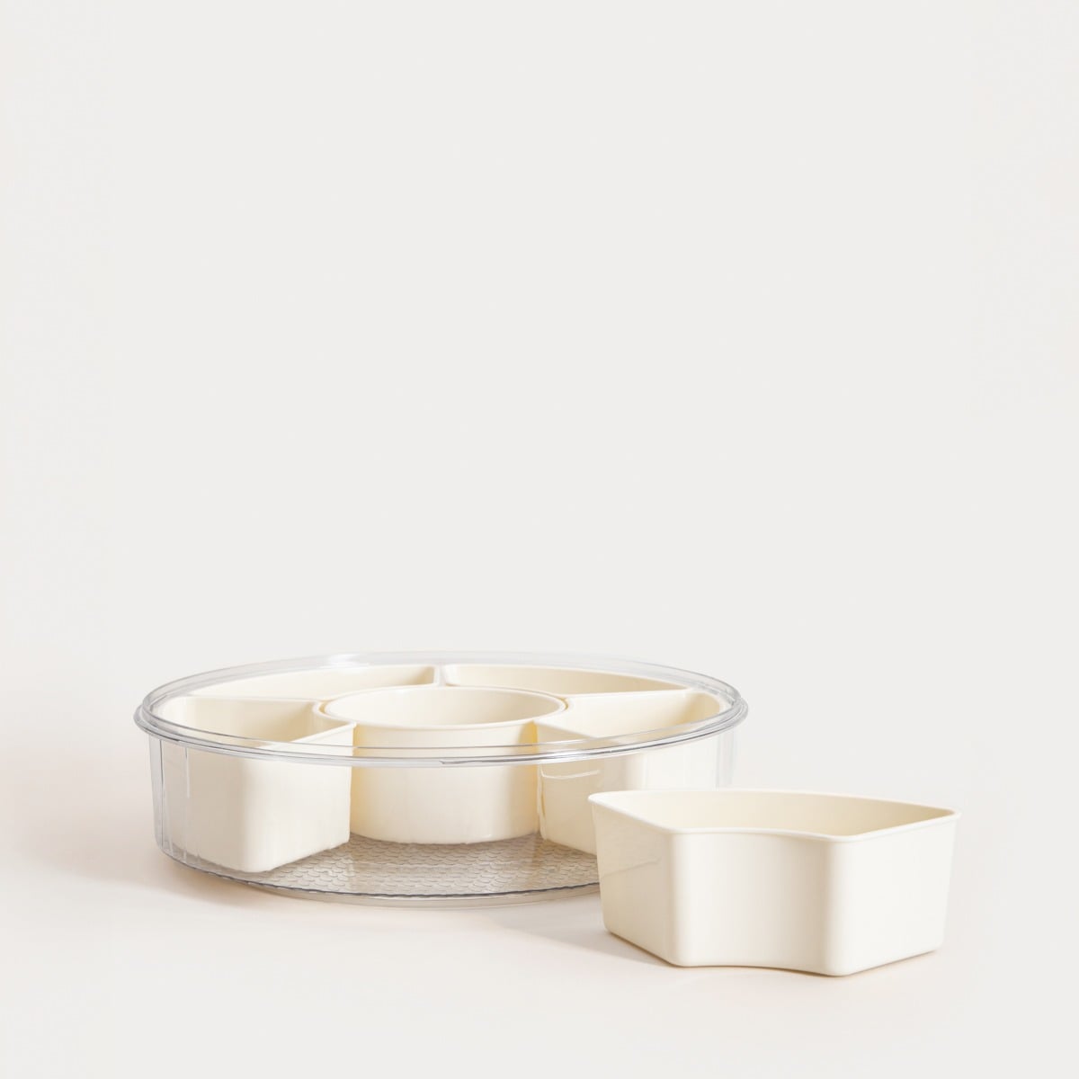 Plastic container Gaspari Round Plastic Container with 6 Inserts 27x7 cm