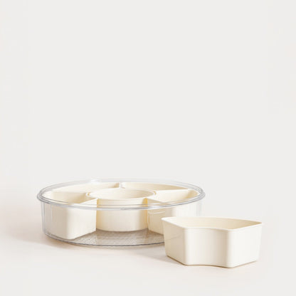 Plastic container Gaspari Round Plastic Container with 6 Inserts 27x7 cm