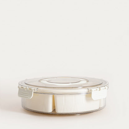 Plastic container Gaspari Round Plastic Container with 6 Inserts 27x7 cm