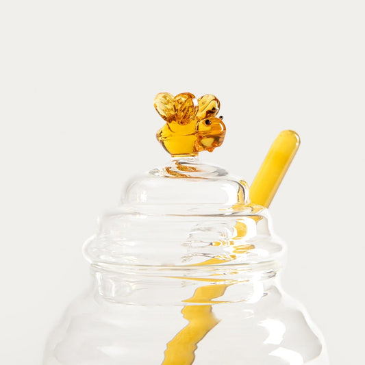 MELLA Glass Container for Honey with Glass Spoon 0.46L