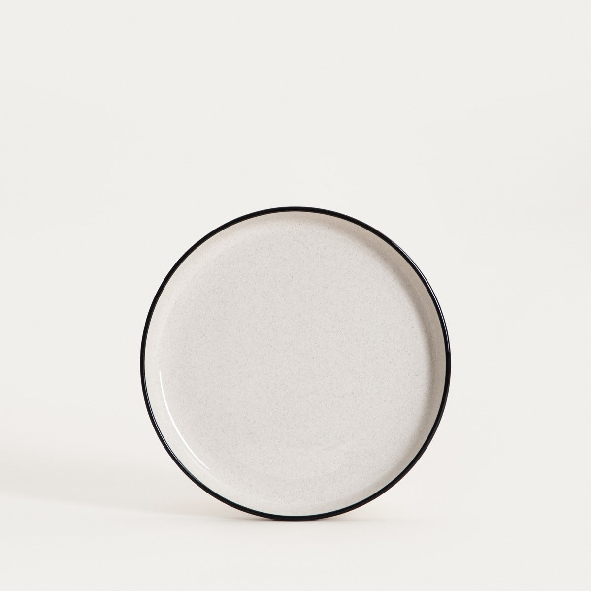 AZRA Dessert Plate with Black Rim - 20 cm Stoneware