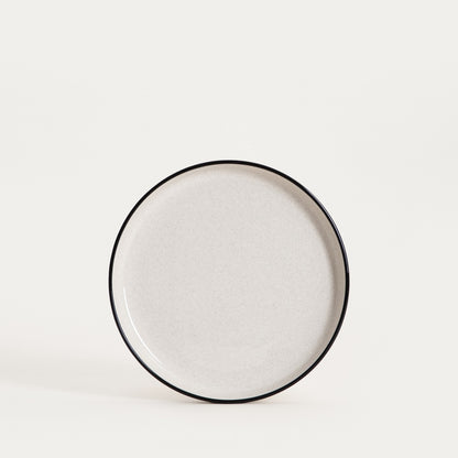 AZRA Dessert Plate with Black Rim - 20 cm Stoneware