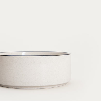 AZRA Ceramic Bowl with Black Rim - 16 cm